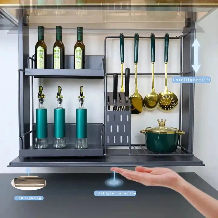 Køkken Automatisk Liftskab Stemmestyring Lift Touch Control Træk kurv