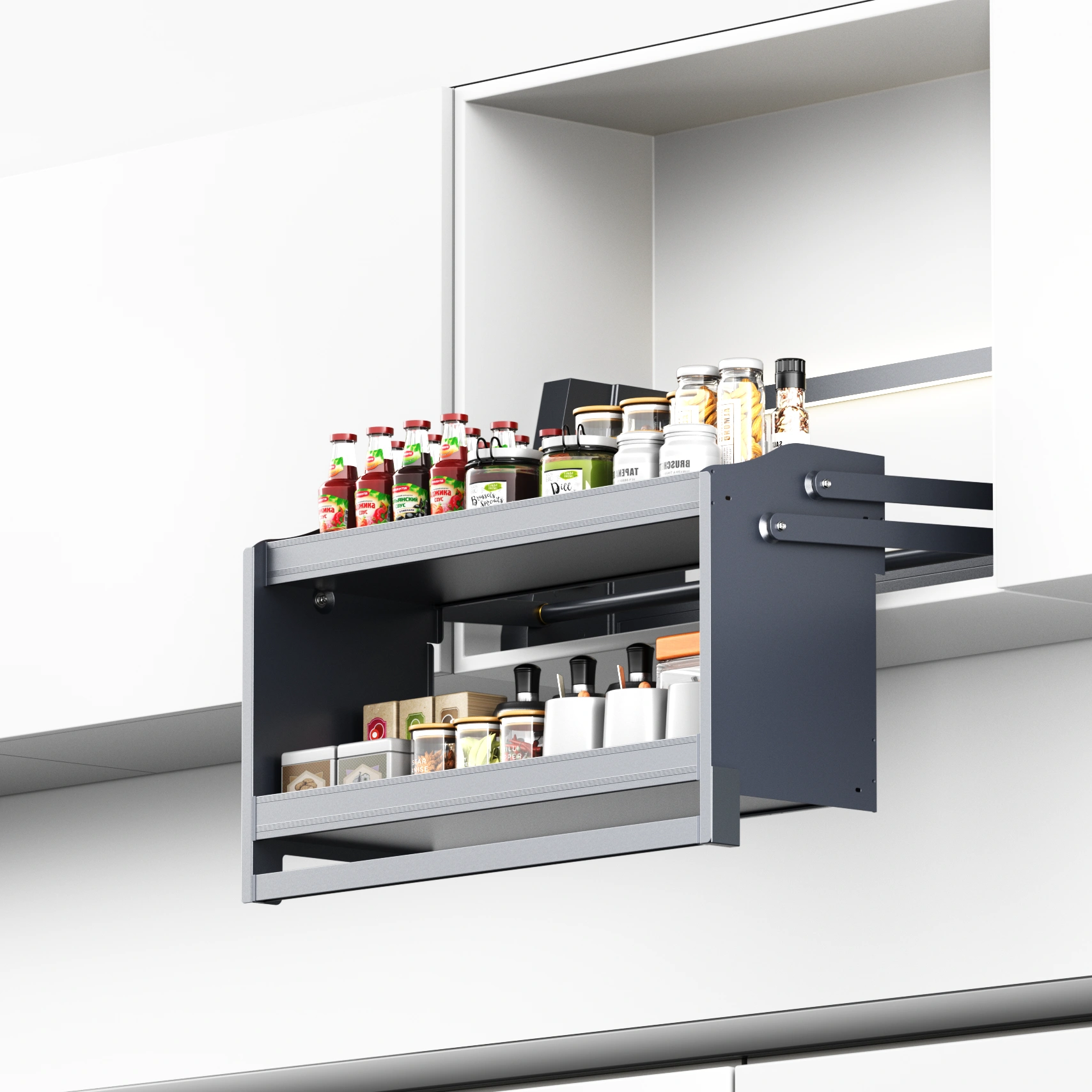 Køkken Hardware Rack Elektrisk Elevator Opbevaringskurv